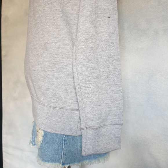 Champion Wm's Heather Grey French Terry Boatneck Sweatshirt Long Relaxed Fit MD - Picture 9 of 16